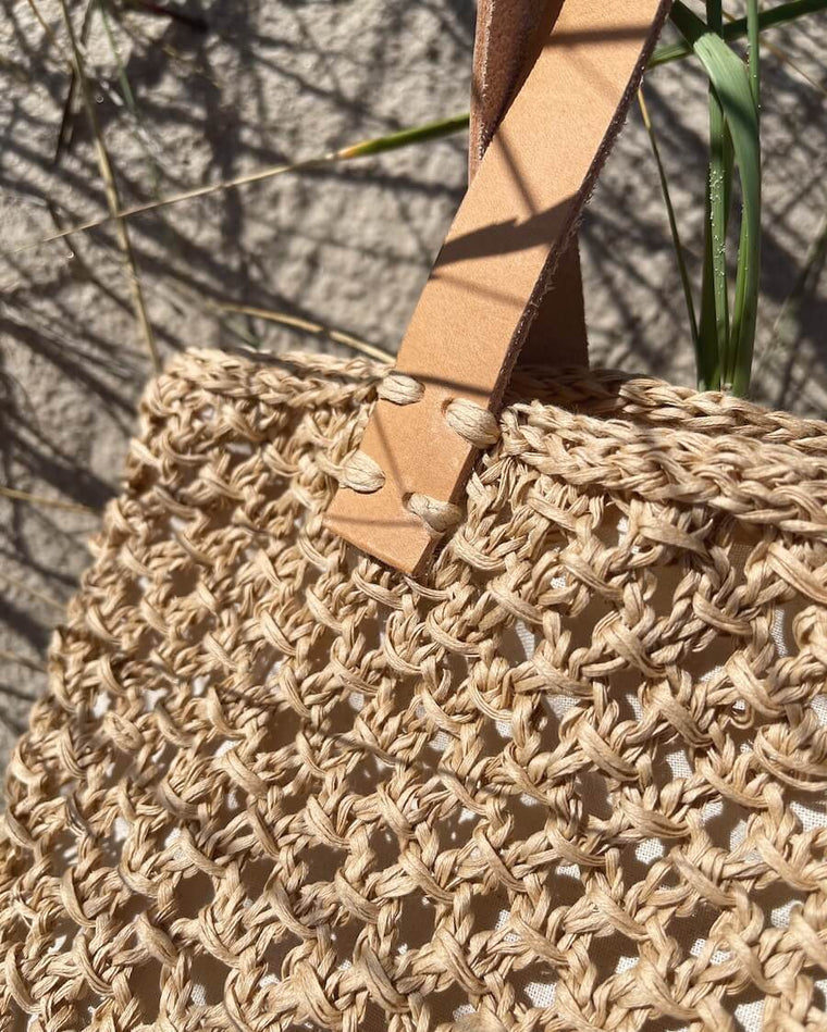 Leather straps for French Market Bag - Natural