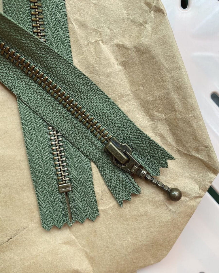 Zipper 35 cm - Hunter green - Wholesale