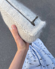Lys honey clutch med perlemor lynlås