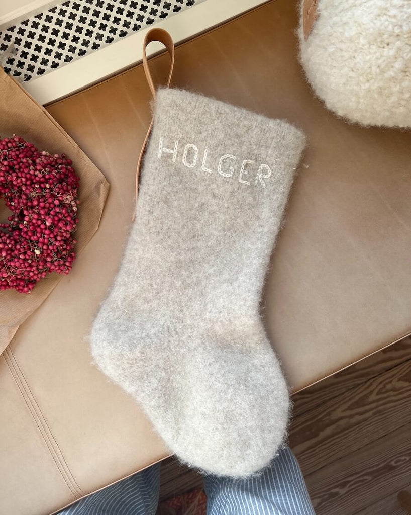Liggende grå Julesok