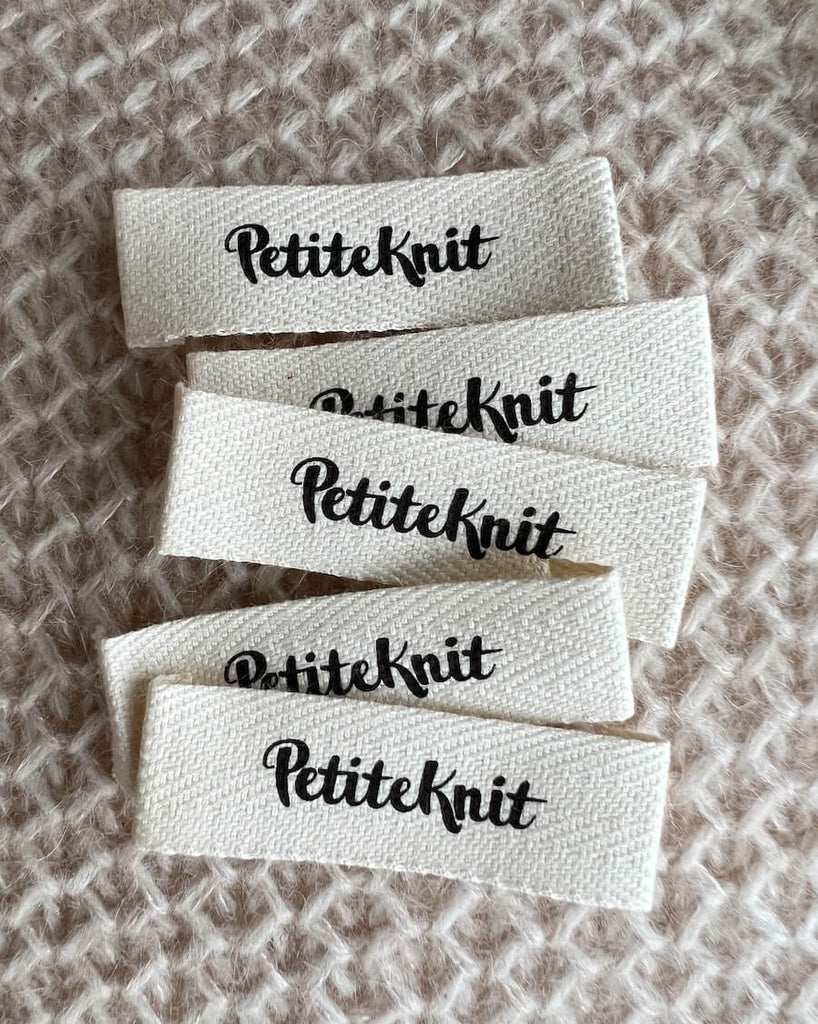 "PetiteKnit" label 5 pcs