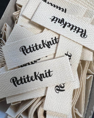"PetiteKnit" label 5 pcs
