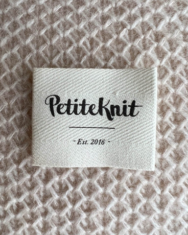 "PetiteKnit - Est. 2016" label - Wholesale