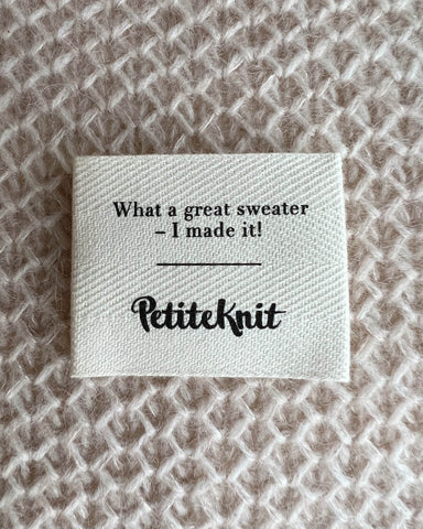 "What a great sweater - I made it!" label - large - Wholesale