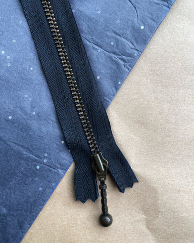Zipper 14 cm - Navy - Wholesale