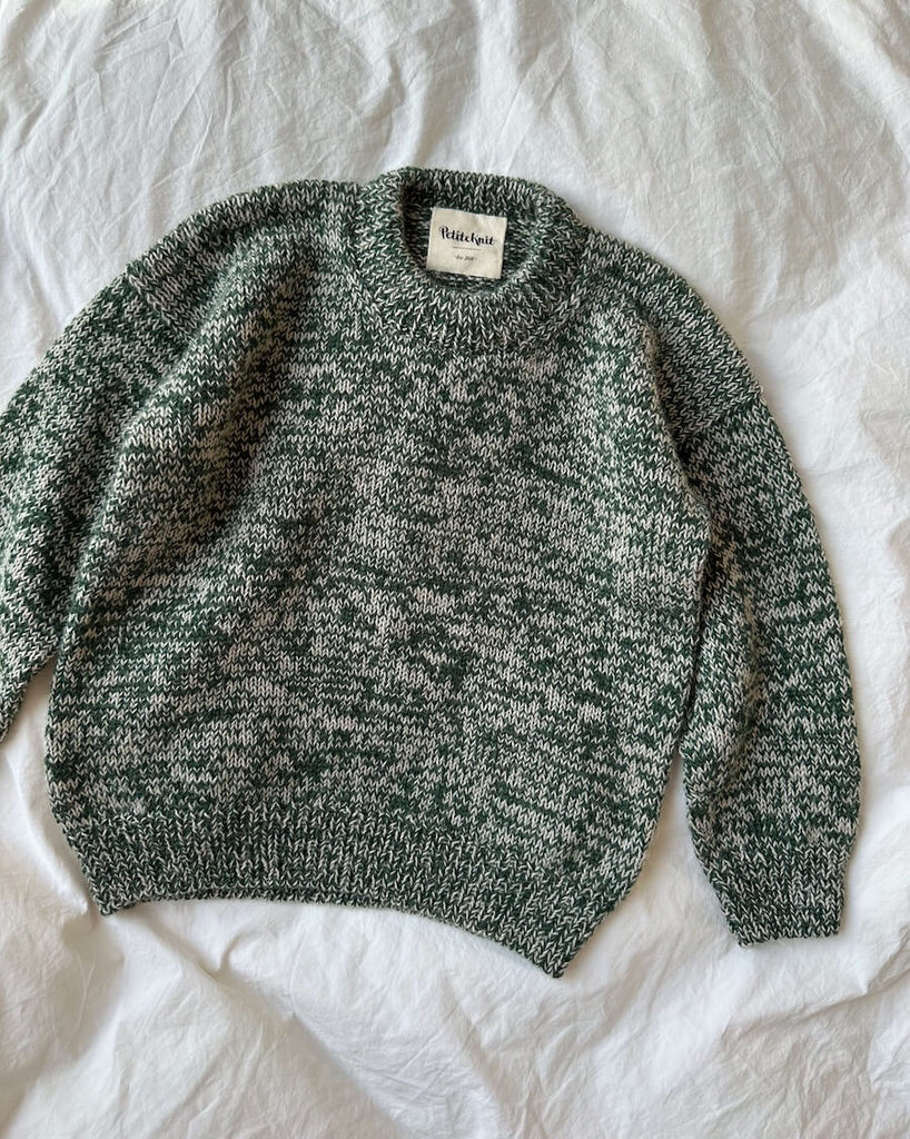 Liggebillede af grøn Melange Sweater Junior 