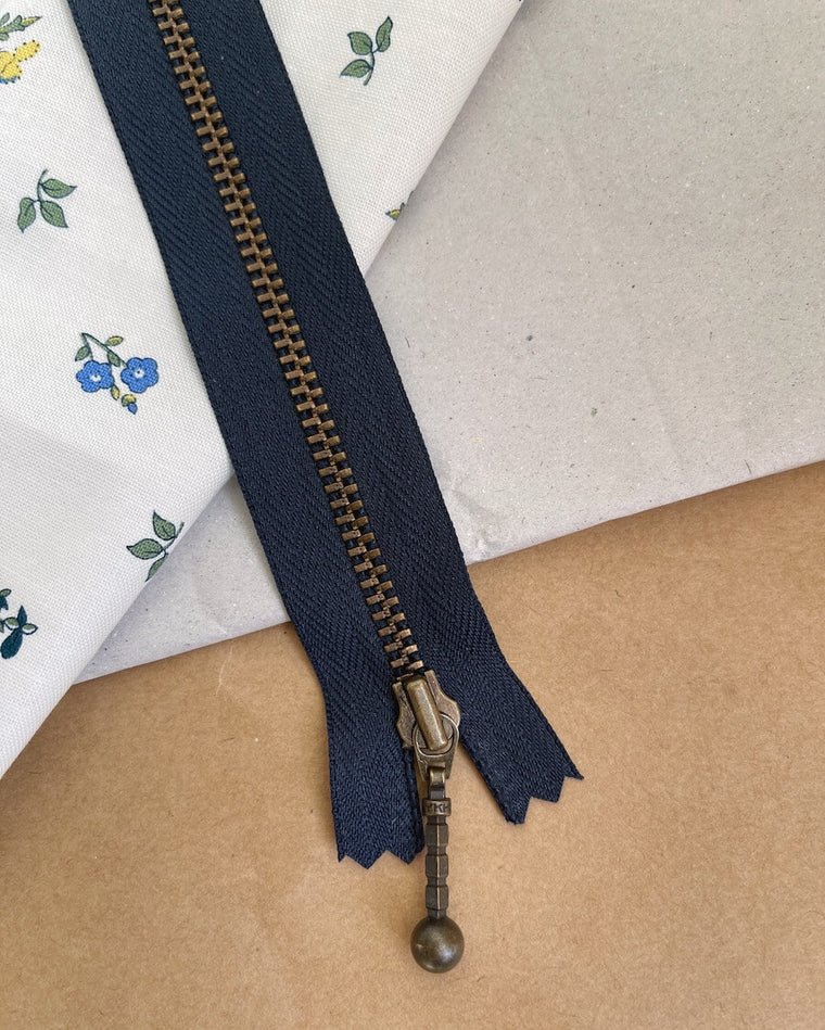 Zipper 17 cm - Navy - Wholesale