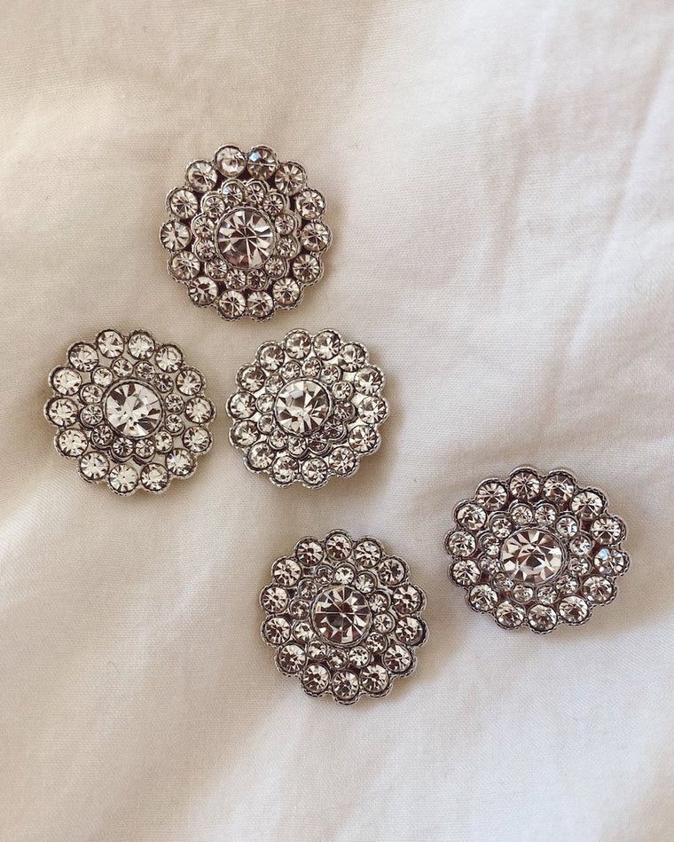 Bling buttons and popper buttons - 5 set