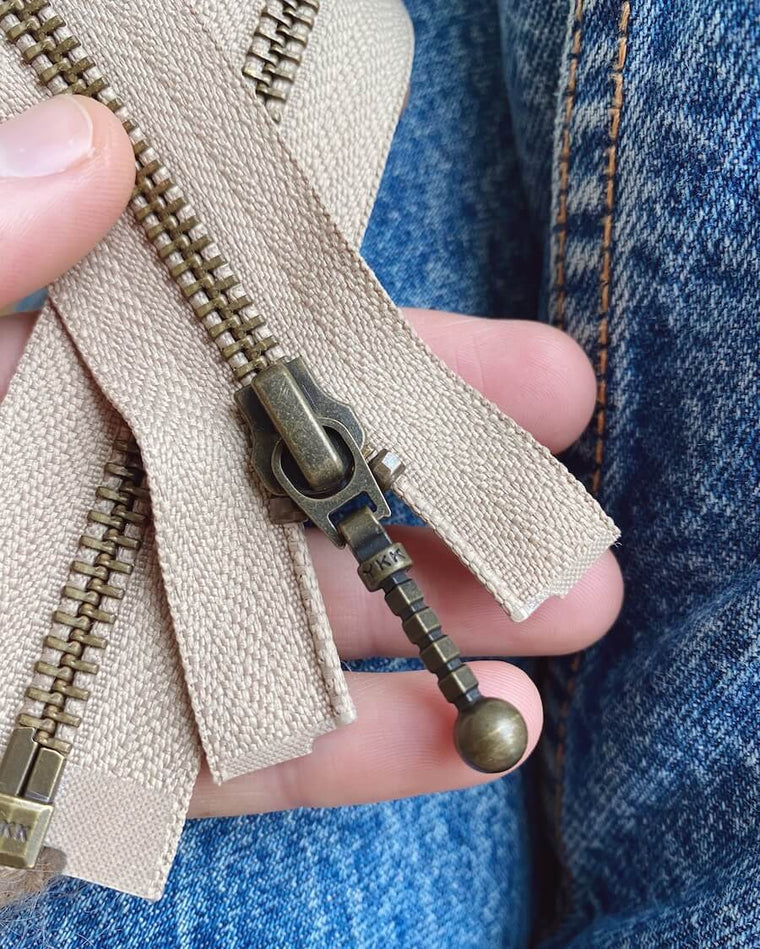 Zipper 35 cm - Sand - Wholesale