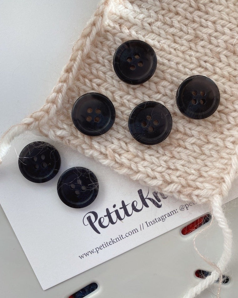 Buttons Ø18 mm - Black - 6 pcs