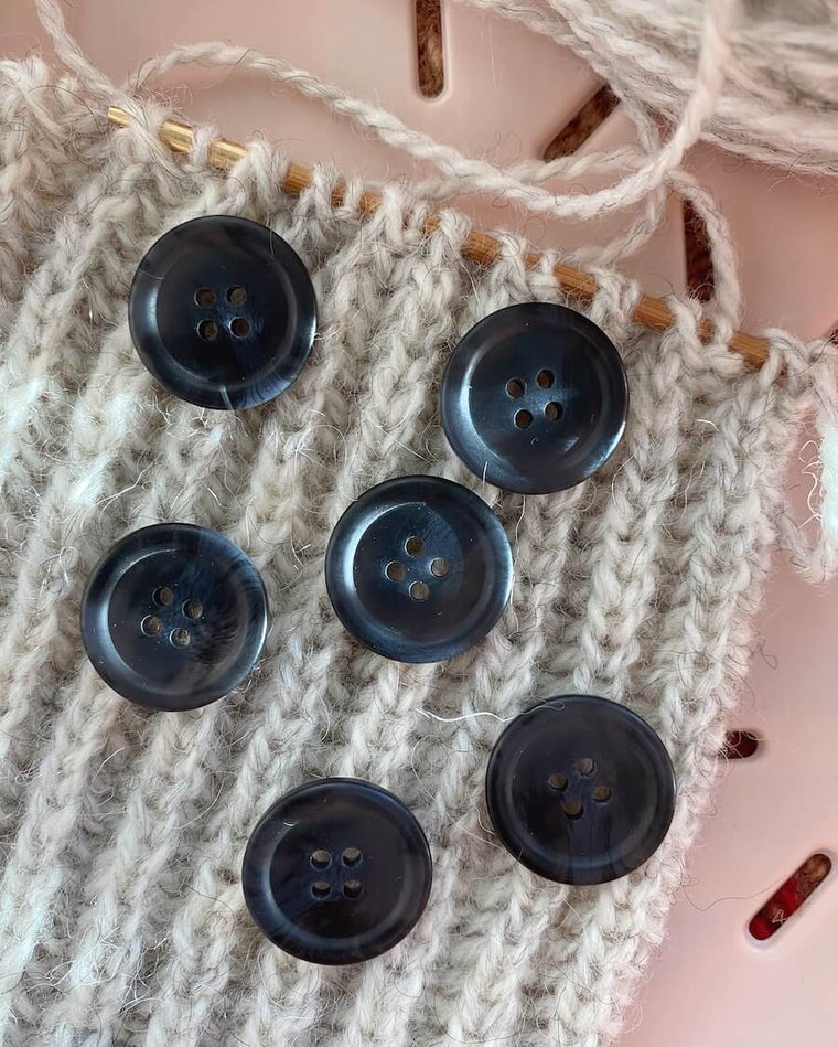 Knapper Ø23 mm - Sort - 6 stk.